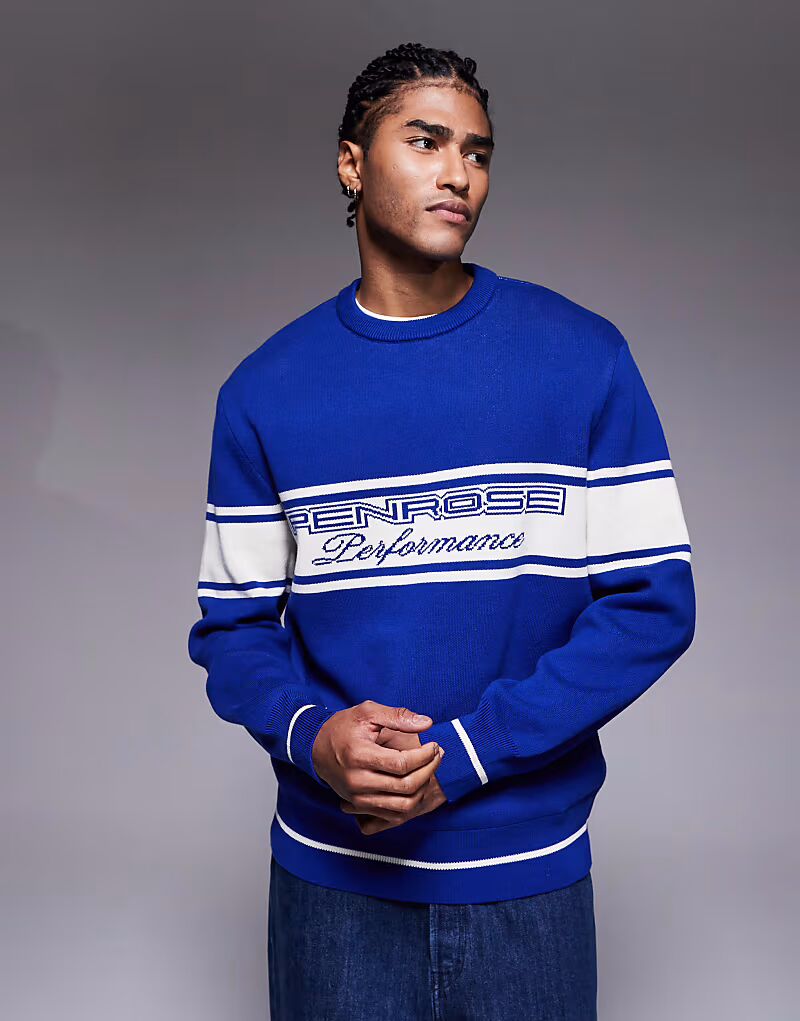 Мягкий трикотажный джемпер с графическим принтом ярко-синего цвета River Island
Мягкий трикотажный джемпер с графическим принтом ярко-синего цвета River Island