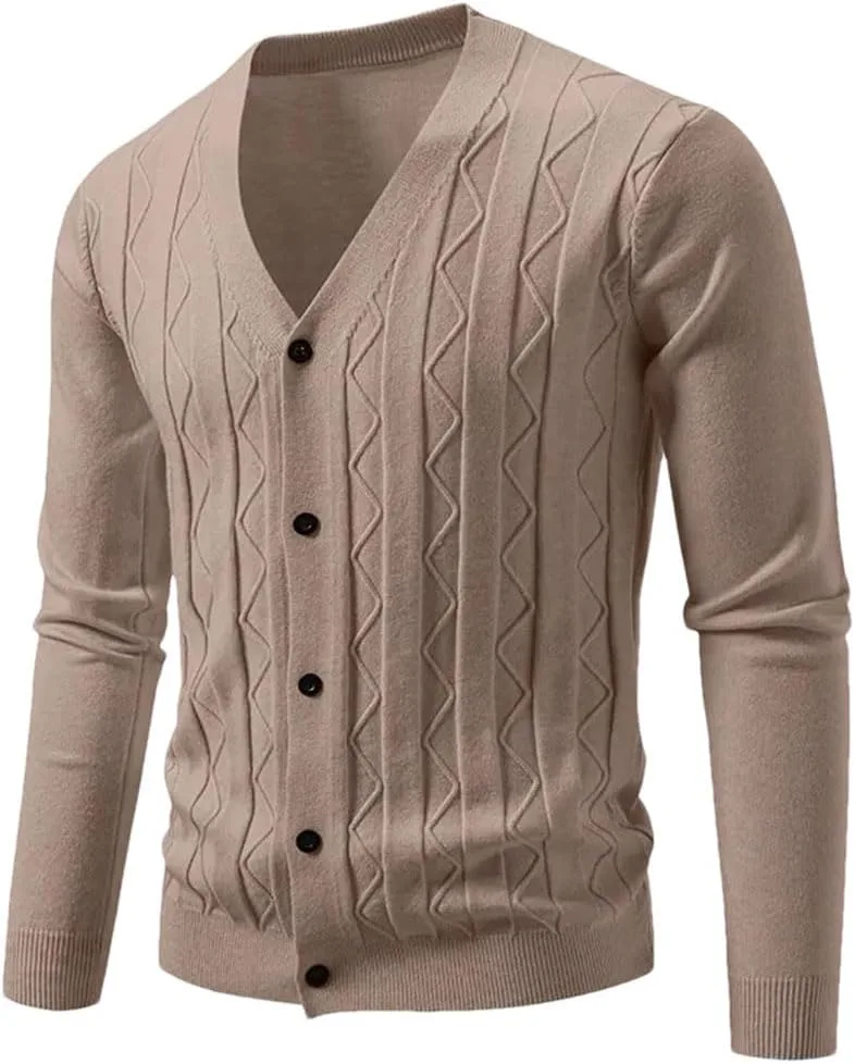 Мужской кардиган в корейском стиле — вязаный свитер с V-образным вырезом
Мужской кардиган в корейском стиле — вязаный свитер с V-образным вырезом