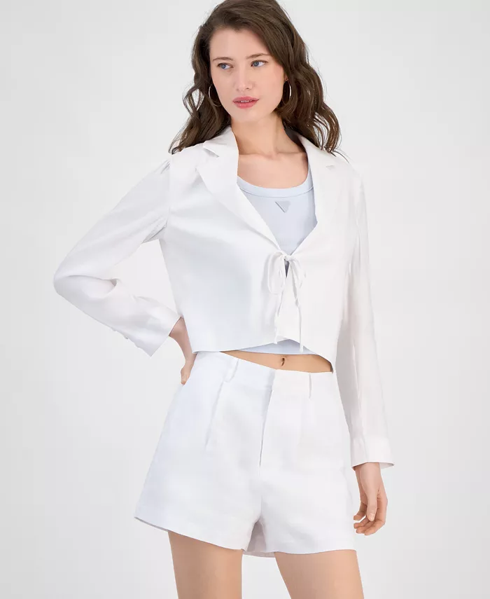 Женский укороченный блейзер Linden с завязками спереди GUESS, белый
Женский укороченный блейзер Linden с завязками спереди GUESS, белый