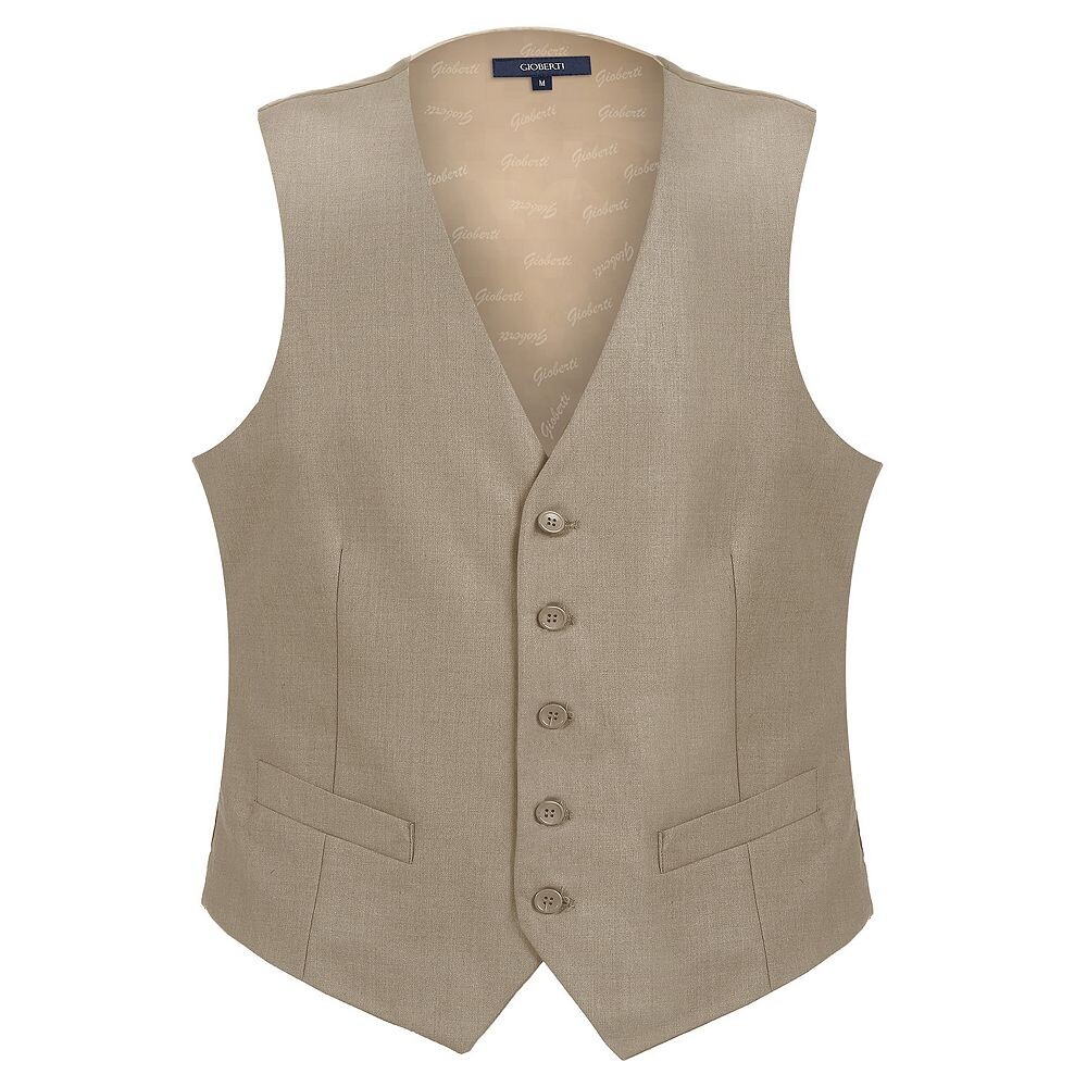 Gioberti Мужской деловой костюм-жилет, бежевый
Gioberti Мужской деловой костюм-жилет, бежевый