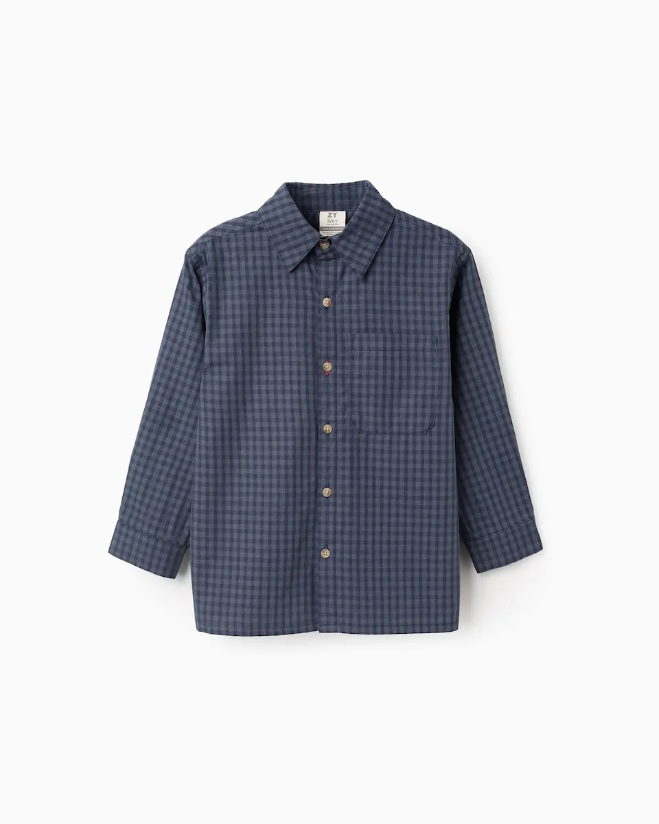 Детская рубашка в клетку Виши с карманом Zippy, темно-синий
Детская рубашка в клетку Виши с карманом Zippy, темно-синий