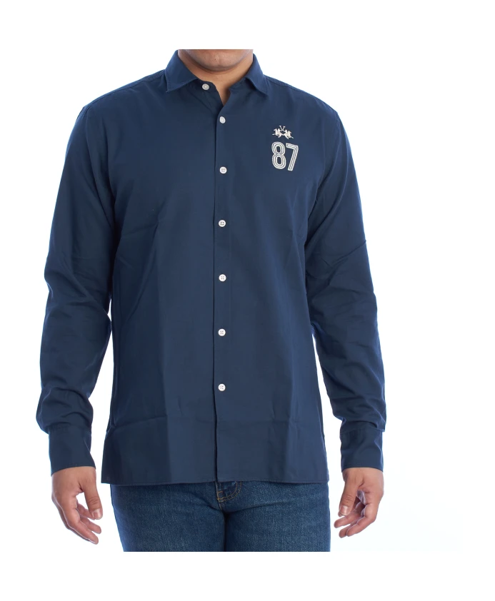 Рубашка с длинными рукавами и вышитыми деталями. La Martina, синий
Рубашка с длинными рукавами и вышитыми деталями. La Martina, синий