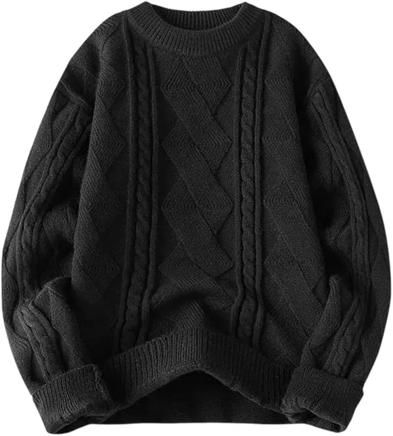 Мужской вязаный свитер с круглым вырезом OWEIEYEU
Мужской вязаный свитер с круглым вырезом OWEIEYEU