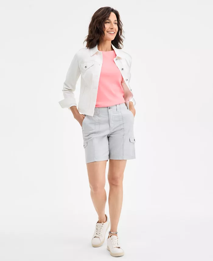 Женские карго-шорты с комфортной посадкой на талии, средняя посадка, Regular & Petite Style & Co, серебряный
Женские карго-шорты с комфортной посадкой на талии, средняя посадка, Regular & Petite Style & Co, серебряный