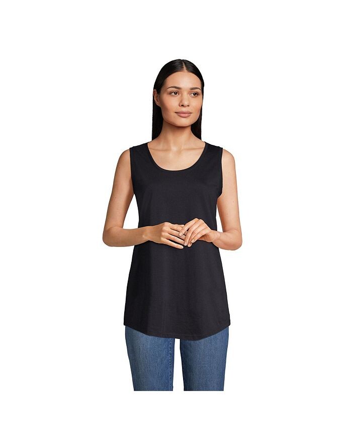 Хлопковая туника с круглым вырезом Petite Supima, майка на бретелях Lands' End, черный
Хлопковая туника с круглым вырезом Petite Supima, майка на бретелях Lands' End, черный