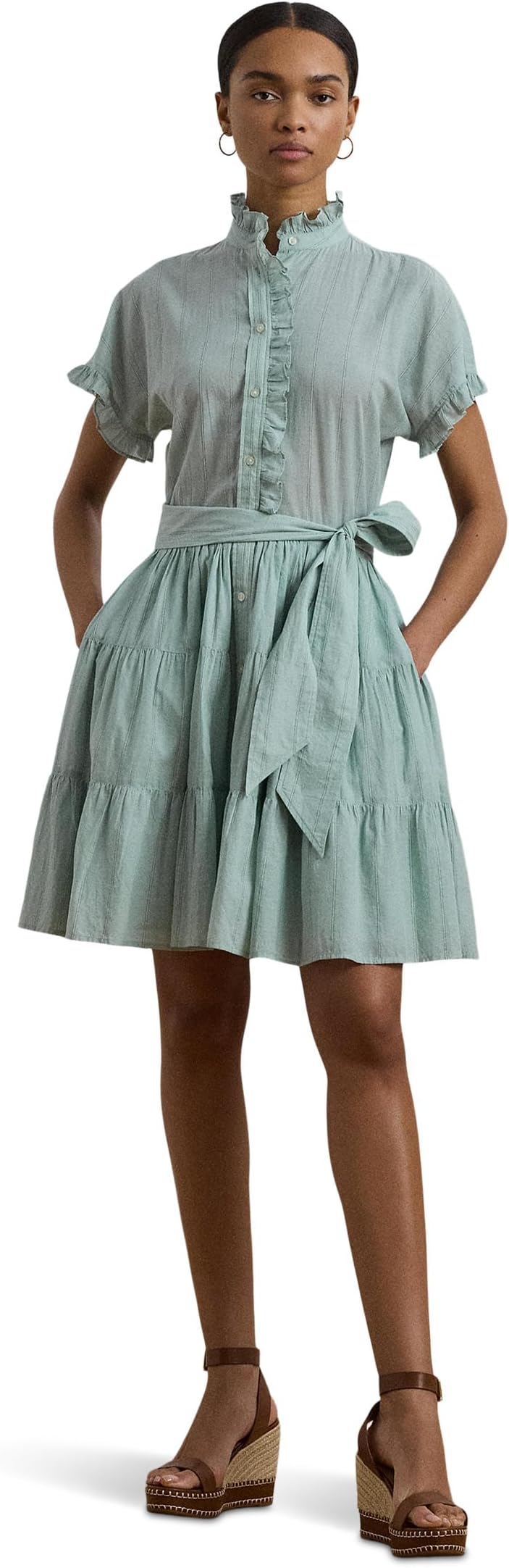 Платье Lauren Ralph Lauren Striped Ruffle Trim Voile Shirtdress, Washed Sage Multi
Платье Lauren Ralph Lauren Striped Ruffle Trim Voile Shirtdress, Washed Sage Multi