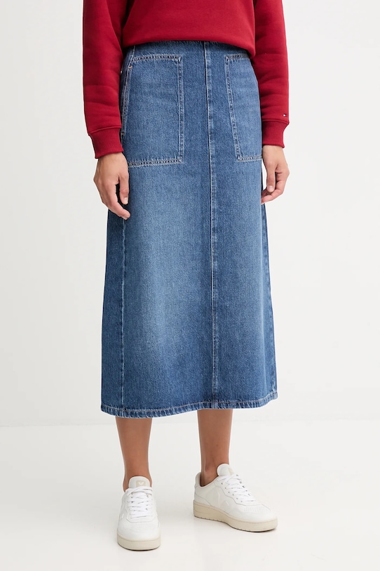 Джинсовая хлопковая юбка Tommy Hilfiger, синий
Джинсовая хлопковая юбка Tommy Hilfiger, синий
