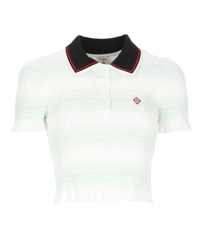 Белый хлопковый свитер в полоску Casablanca, белый
Белый хлопковый свитер в полоску Casablanca, белый