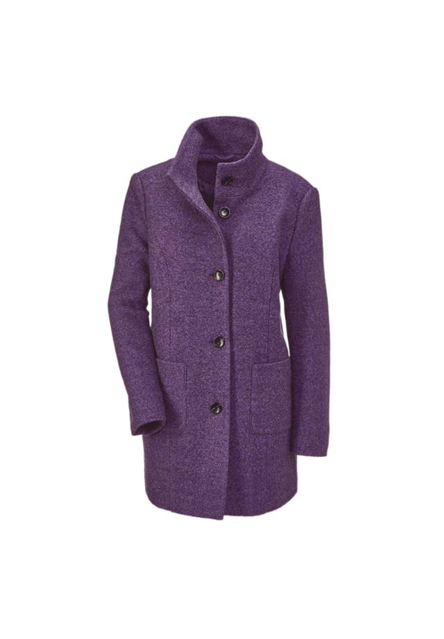 Короткий размер: пушистое шерстяное пальто в современном стиле. Goldner, фиолетовый 
Короткий размер: пушистое шерстяное пальто в современном стиле. Goldner, фиолетовый