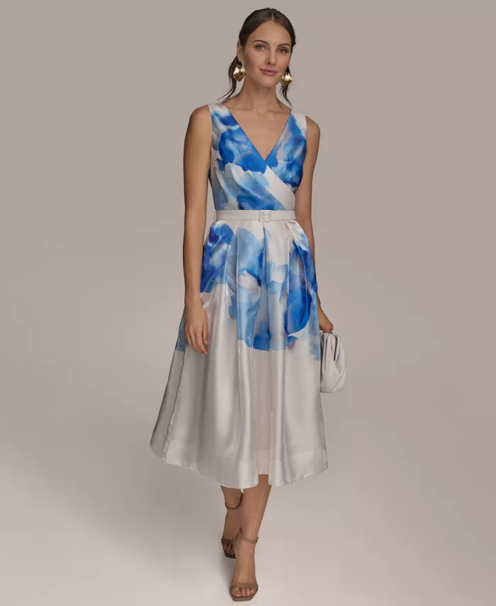 Женское платье миди с принтом фасона А-силуэт Donna Karan New York, синий
Женское платье миди с принтом фасона А-силуэт Donna Karan New York, синий