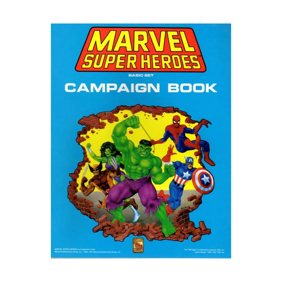 Marvel Super Heroes - Basic Set (Revised Edition), Campaign Book Only!, Marvel Super Heroes (TSR), мягкая обложка
Marvel Super Heroes - Basic Set (Revised Edition), Campaign Book Only!, Marvel Super Heroes (TSR), мягкая обложка