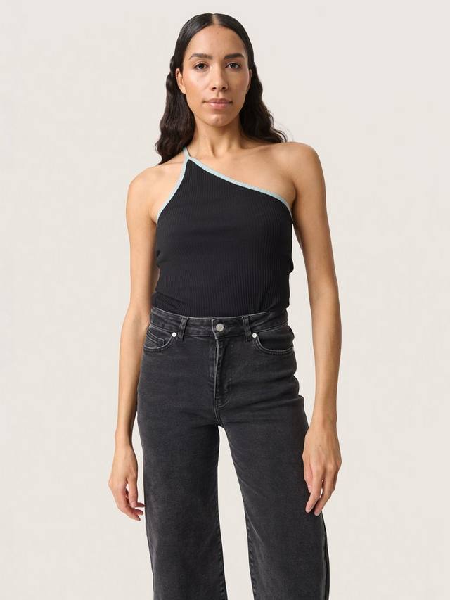 Топ Simone с одним плечом Soaked In Luxury, Black/Silver Blue
Топ Simone с одним плечом Soaked In Luxury, Black/Silver Blue