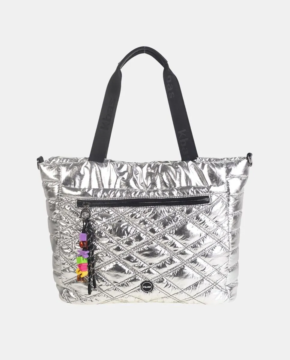 Большая нейлоновая сумка на молнии Kbas, серебряный
Большая нейлоновая сумка на молнии Kbas, серебряный