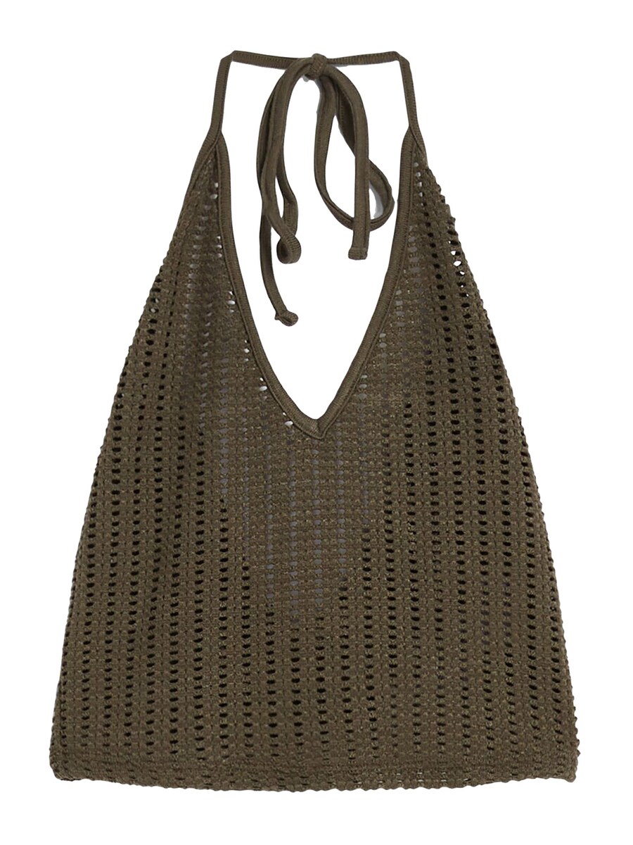 Вязаный топ Bershka, хаки
Вязаный топ Bershka, хаки