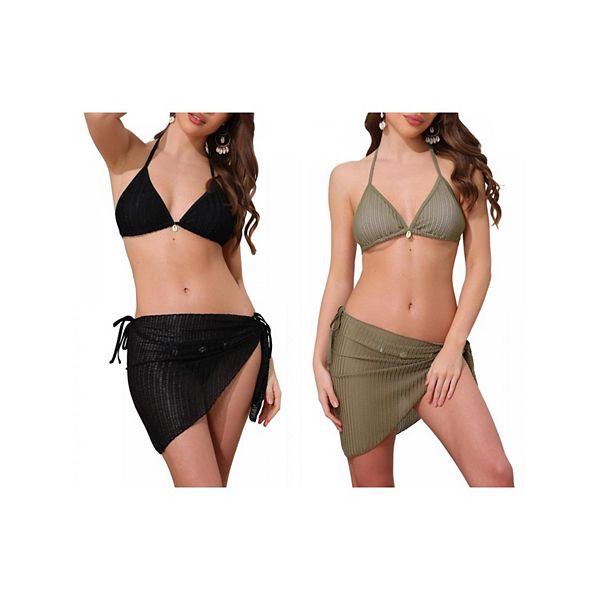 2 комплекта женского бикини с декором ракушками, 3 предмета: топ-халтер, треугольные трусики и юбка-парео Inspire Chic, Moss Green Black, Черный, 2 комплекта женского бикини с декором ракушками, 3 предмета: топ-халтер, треугольные трусики и юбка-парео Ins
2 комплекта женского бикини с декором ракушками, 3 предмета: топ-халтер, треугольные трусики и юбка-парео Inspire Chic, Moss Green Black, Черный, 2 комплекта женского бикини с декором ракушками, 3 предмета: топ-халтер, треугольные трусики и юбка-парео Ins