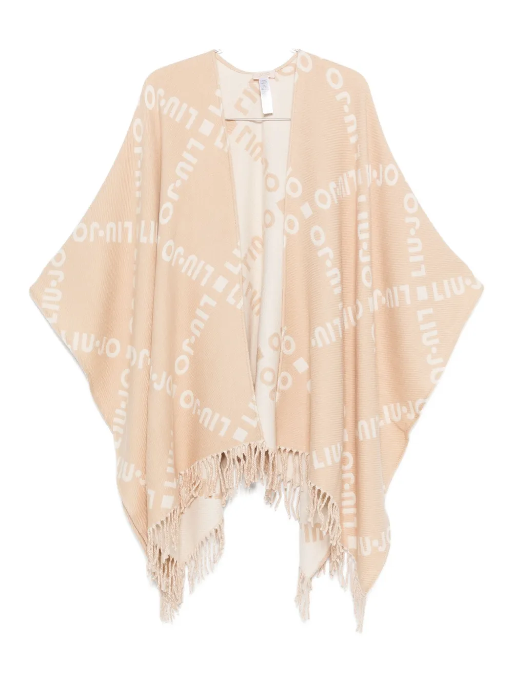 Кейп с бахромой и узором в виде логотипа LIU JO, нейтральный
Кейп с бахромой и узором в виде логотипа LIU JO, нейтральный