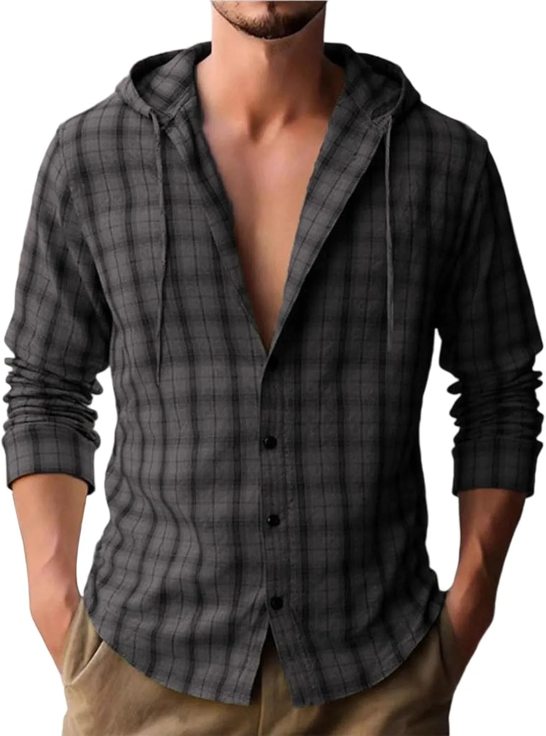 Легкий клетчатый худи для мужчин с длинными рукавами в стиле вестерн
Легкий клетчатый худи для мужчин с длинными рукавами в стиле вестерн