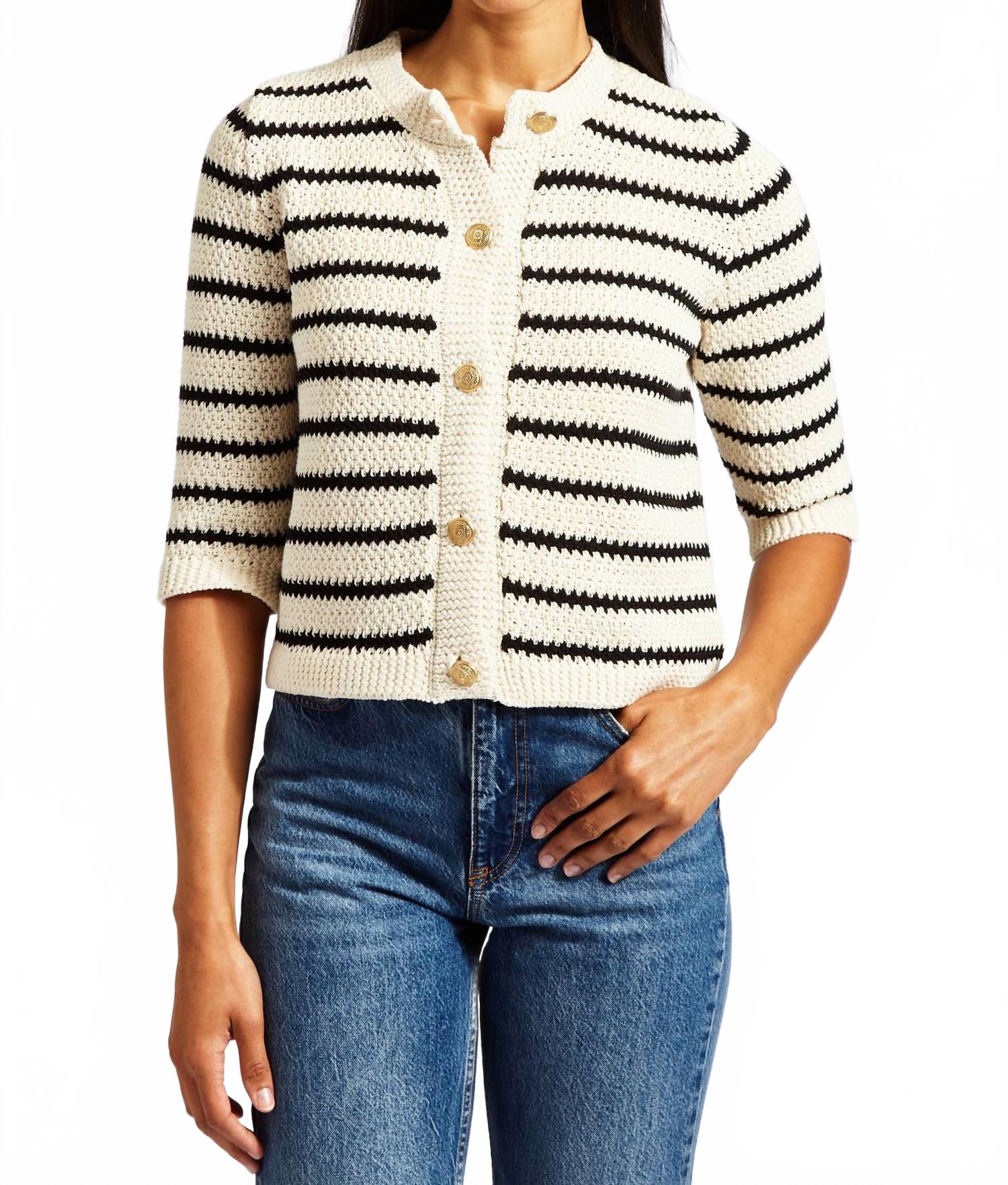 Женский полосатый кардиган Aniyah в цвете айвори DREW, слоновая кость
Женский полосатый кардиган Aniyah в цвете айвори DREW, слоновая кость