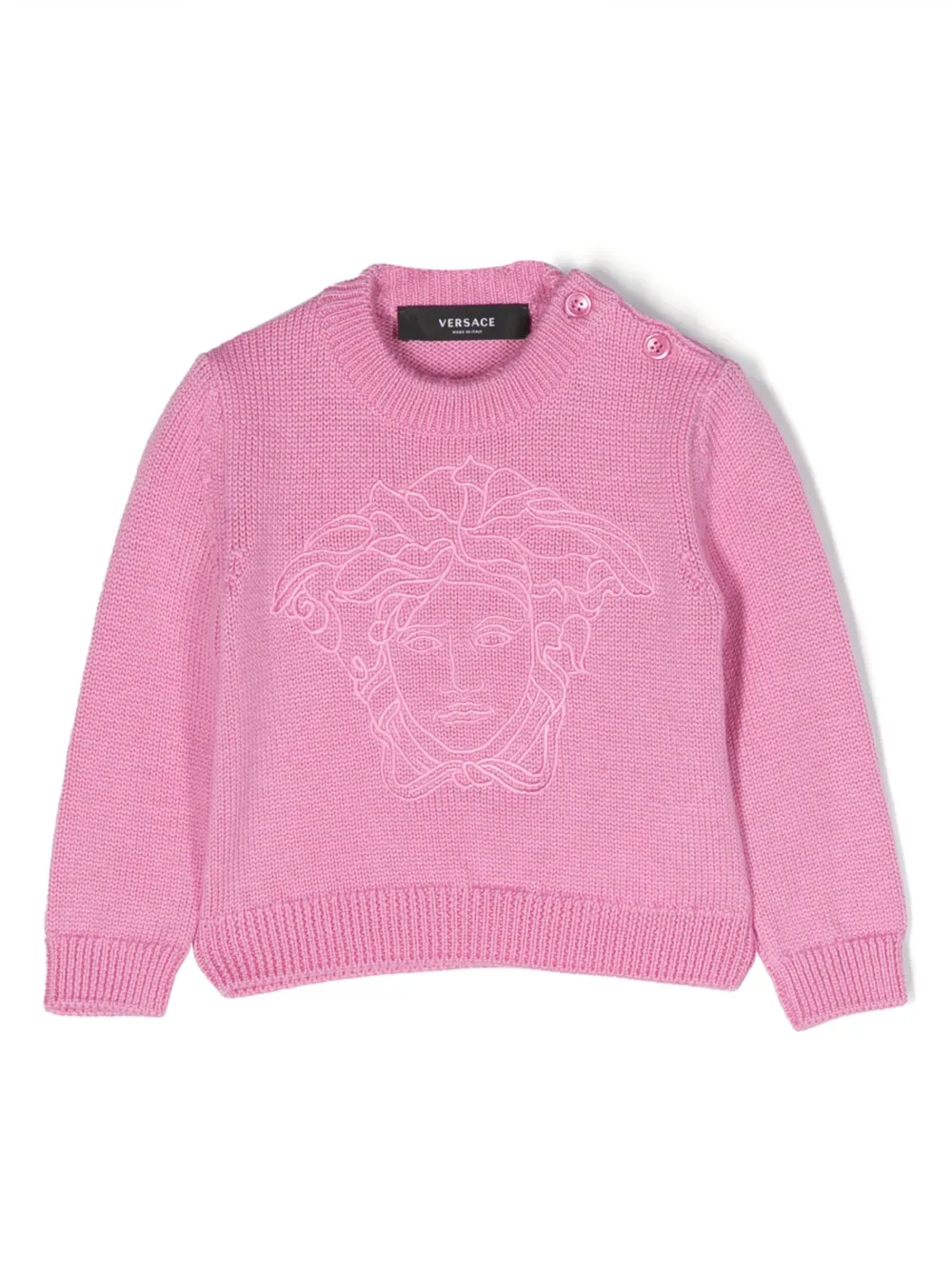 Джемпер с вышивкой Medusa Versace Kids, розовый
Джемпер с вышивкой Medusa Versace Kids, розовый