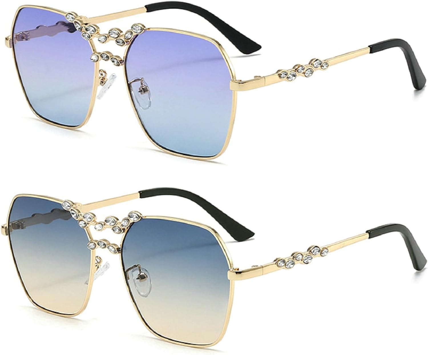 Винтажные квадратные солнцезащитные очки с бриллиантами для женщин, солнцезащитные очки со стразами, модные градиентные металлические панк-очки, популярные оттенки mincl, 2pcs-green&blue
Винтажные квадратные солнцезащитные очки с бриллиантами для женщин, солнцезащитные очки со стразами, модные градиентные металлические панк-очки, популярные оттенки mincl, 2pcs-green&blue