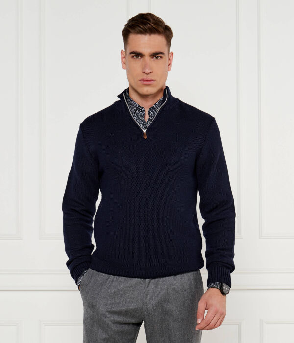 Свитер мужской Stenströms с воротником на молнии, синий
Свитер мужской Stenströms с воротником на молнии, синий