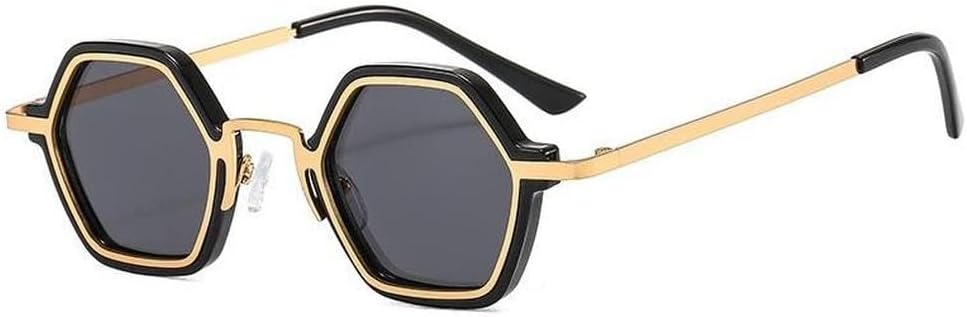 Ретро-солнцезащитные очки Polygon для женщин, модные очки с прозрачными линзами Ocean, мужские солнцезащитные очки в стиле панк с шестиугольными линзами и защитой от УФ-излучения UV400 TVTBBVV, Black Gold
Ретро-солнцезащитные очки Polygon для женщин, модные очки с прозрачными линзами Ocean, мужские солнцезащитные очки в стиле панк с шестиугольными линзами и защитой от УФ-излучения UV400 TVTBBVV, Black Gold