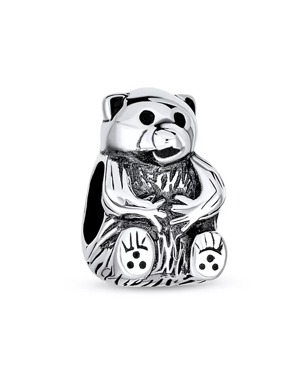 Милая бусина-подвеска в виде плюшевого мишки из окисленного стерлингового серебра для европейских браслетов Bling Jewelry, grey
Милая бусина-подвеска в виде плюшевого мишки из окисленного стерлингового серебра для европейских браслетов Bling Jewelry, grey