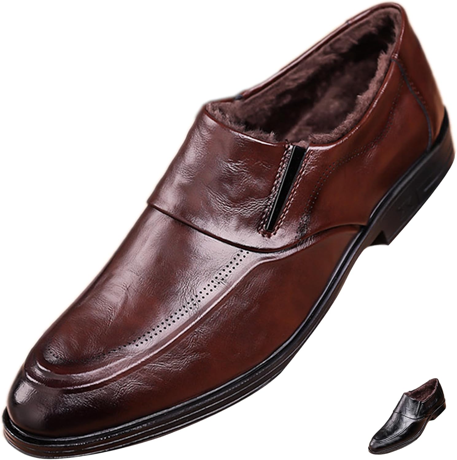 Мужские классические слипоны с зауженным носком и меховой подкладкой Adkgbe, коричневый
Мужские классические слипоны с зауженным носком и меховой подкладкой Adkgbe, коричневый