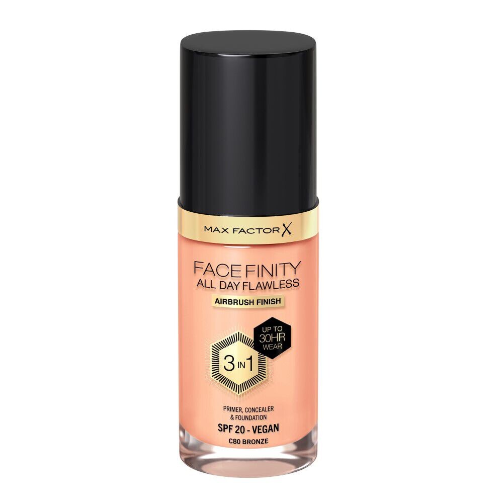 Жидкая основа для лица с бронзовым покрытием c80 Max Factor Facefinity All Day Flawless 3W1, 30 мл
Жидкая основа для лица с бронзовым покрытием c80 Max Factor Facefinity All Day Flawless 3W1, 30 мл