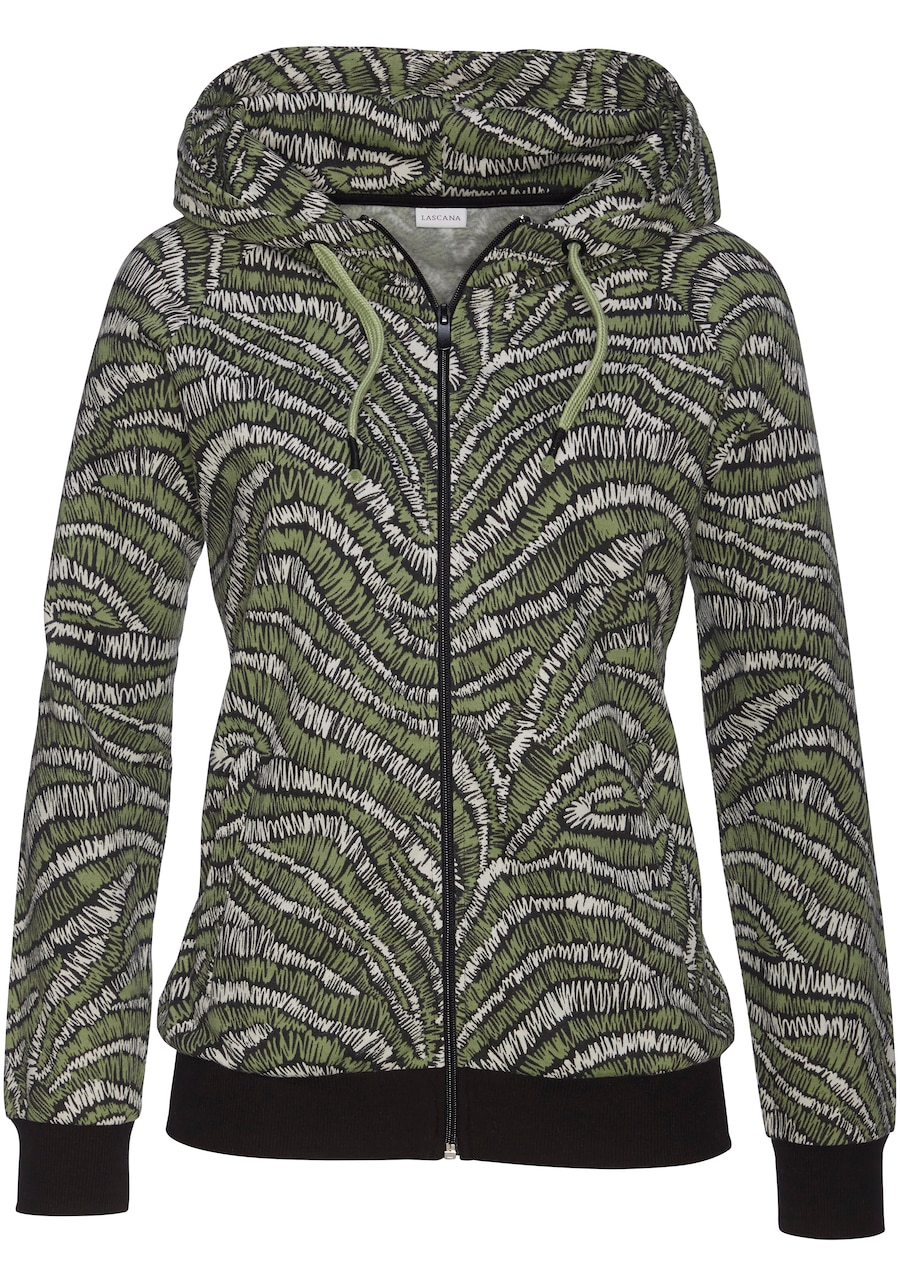 Толстовка с капюшоном на молнии LASCANA, серый
Толстовка с капюшоном на молнии LASCANA, серый