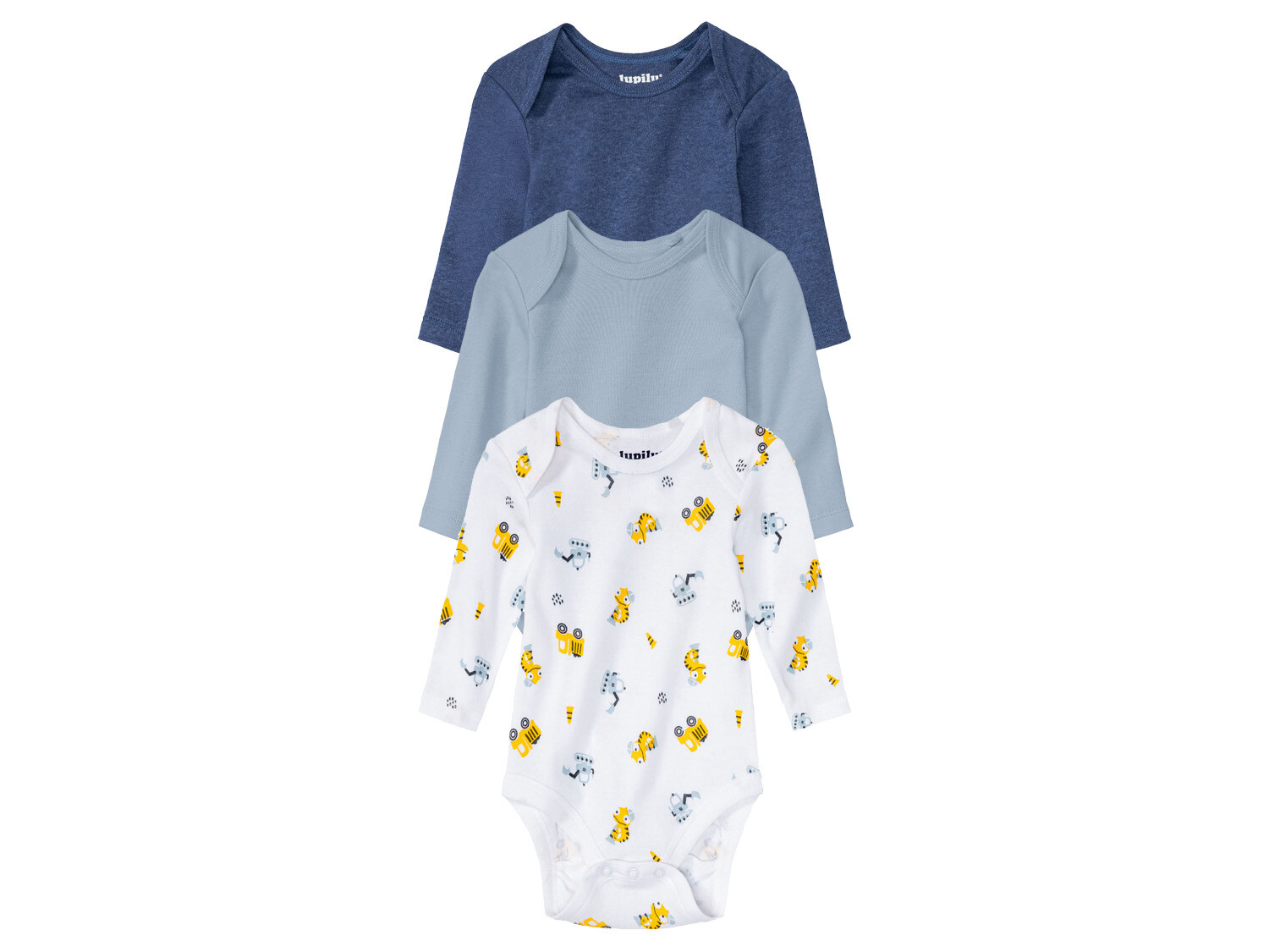 Боди lupilu, 3 предмета, из чистого хлопка, белый/синий/голубой
Боди lupilu, 3 предмета, из чистого хлопка, белый/синий/голубой