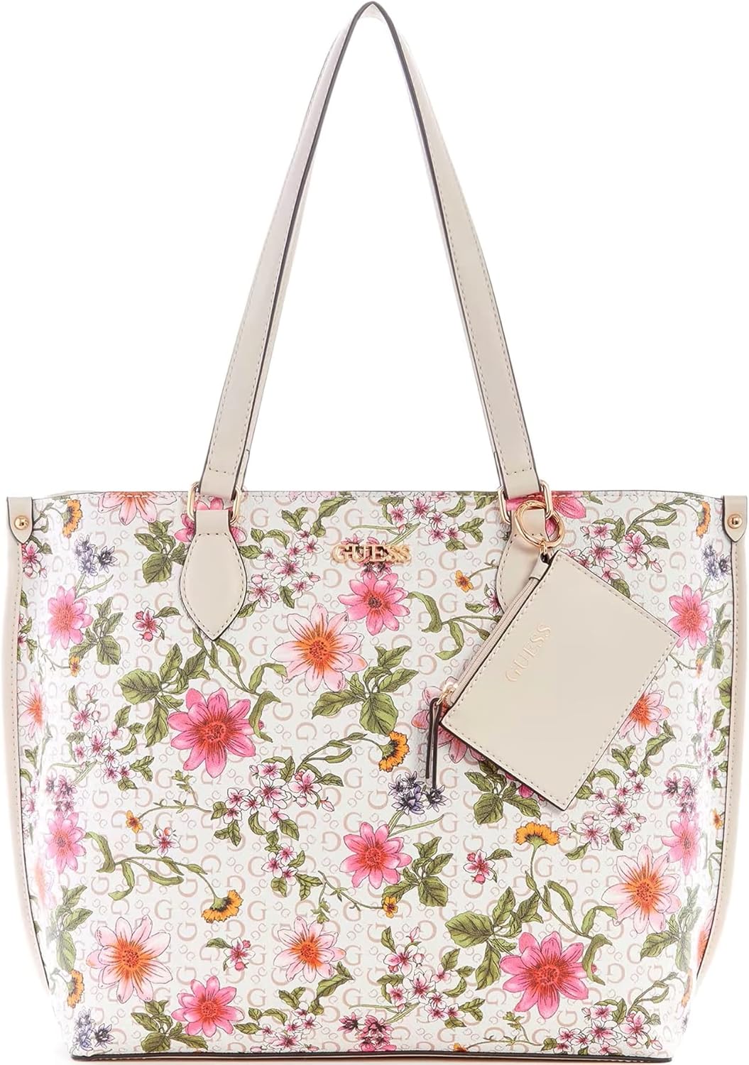 Сумка-тоут GUESS Women's Kinsley Logo, большая дорожная, с цветочным принтом, бело-розовая
Сумка-тоут GUESS Women's Kinsley Logo, большая дорожная, с цветочным принтом, бело-розовая