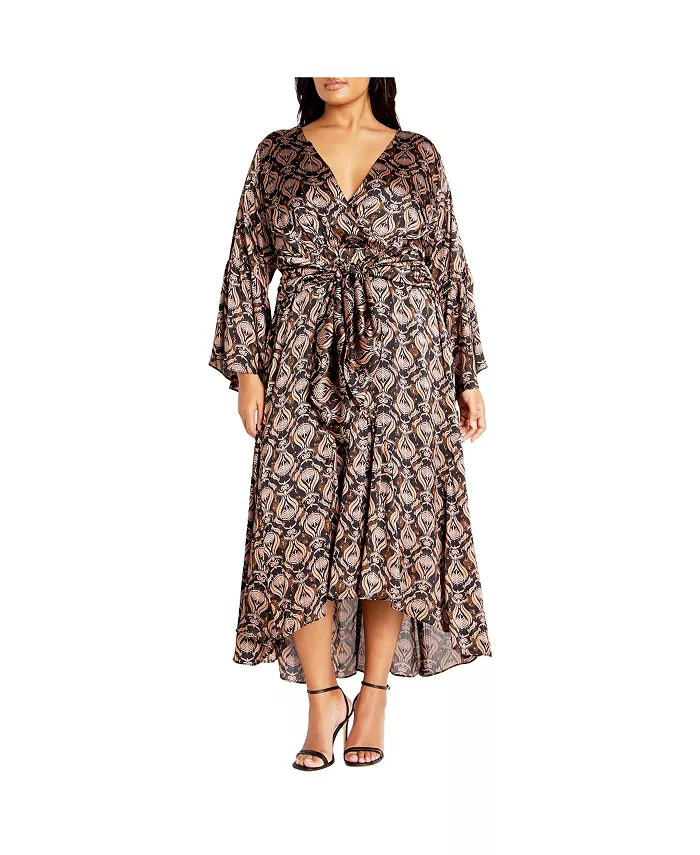 Платье макси размера плюс с завязкой спереди CITY CHIC, коричневый
Платье макси размера плюс с завязкой спереди CITY CHIC, коричневый