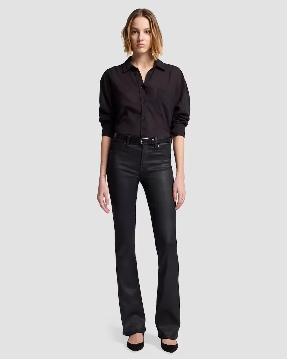 Женские расклешенные джинсы средней посадки 7 For all mankind, черный
Женские расклешенные джинсы средней посадки 7 For all mankind, черный