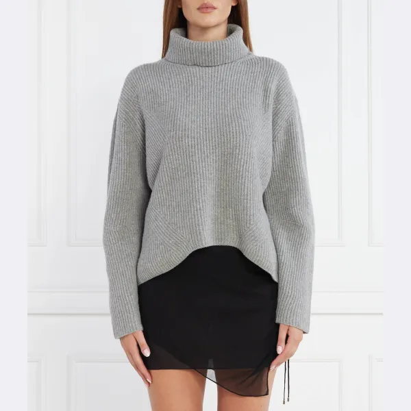 Шерстяная водолазка стандартного кроя с добавлением кашемира Pinko, серый