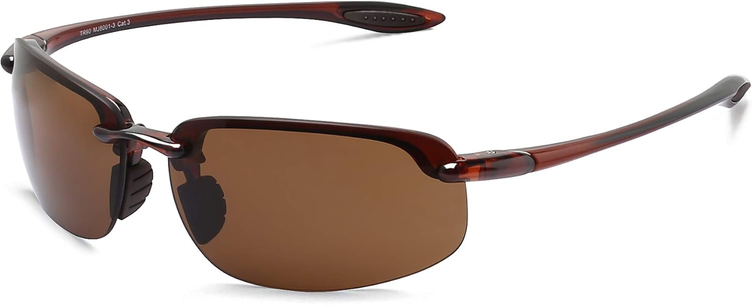 Поляризованные спортивные солнцезащитные очки MAXJULI для мужчин и женщин с большой головой, оправа Tr90 без оправы, подходят для бега, рыбалки, бейсбола, вождения, модель 8001XXL, Brown
Поляризованные спортивные солнцезащитные очки MAXJULI для мужчин и женщин с большой головой, оправа Tr90 без оправы, подходят для бега, рыбалки, бейсбола, вождения, модель 8001XXL, Brown