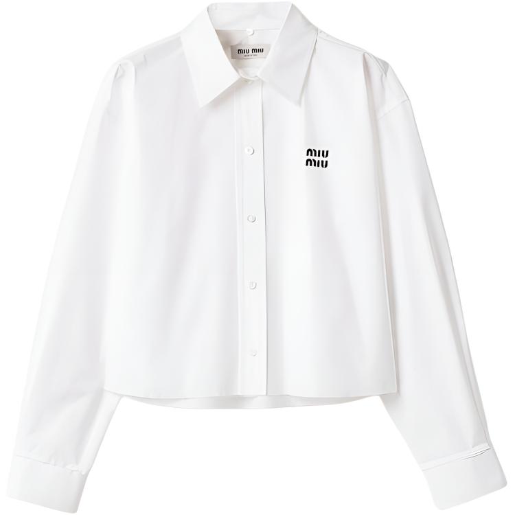 Хлопковая рубашка из поплина MIU MIU, белый
Хлопковая рубашка из поплина MIU MIU, белый