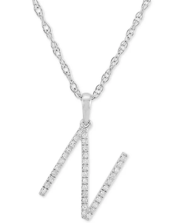 Ожерелье с бриллиантом (1/10 карата) в форме инициала из 10-каратного белого золота, 16 дюймов + 2 дюйма удлинителя Macy'S, n
Ожерелье с бриллиантом (1/10 карата) в форме инициала из 10-каратного белого золота, 16 дюймов + 2 дюйма удлинителя Macy'S, n