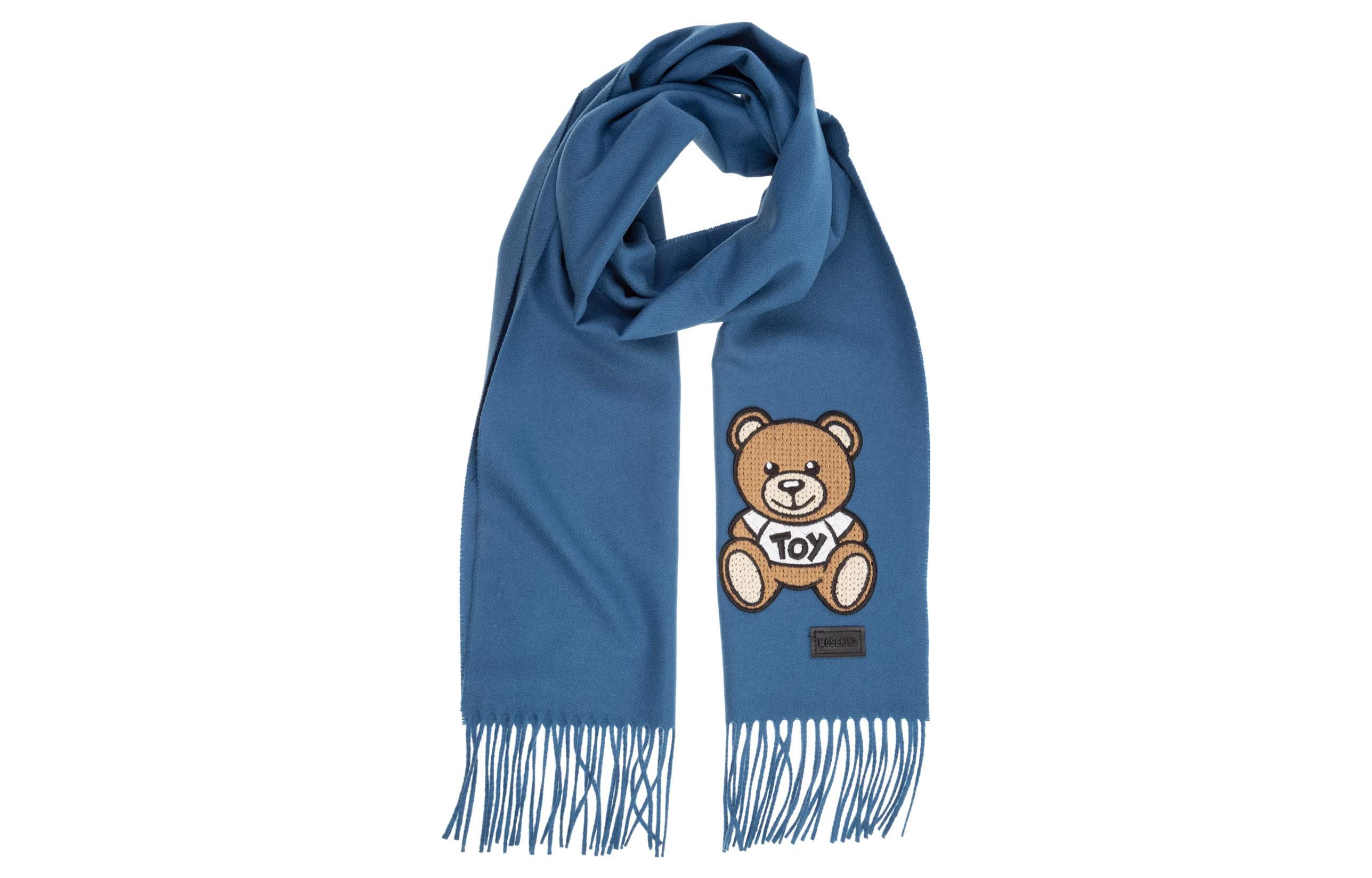 MOSCHINO Шерстяной вязаный шарф мужской синий, Blue
MOSCHINO Шерстяной вязаный шарф мужской синий, Blue