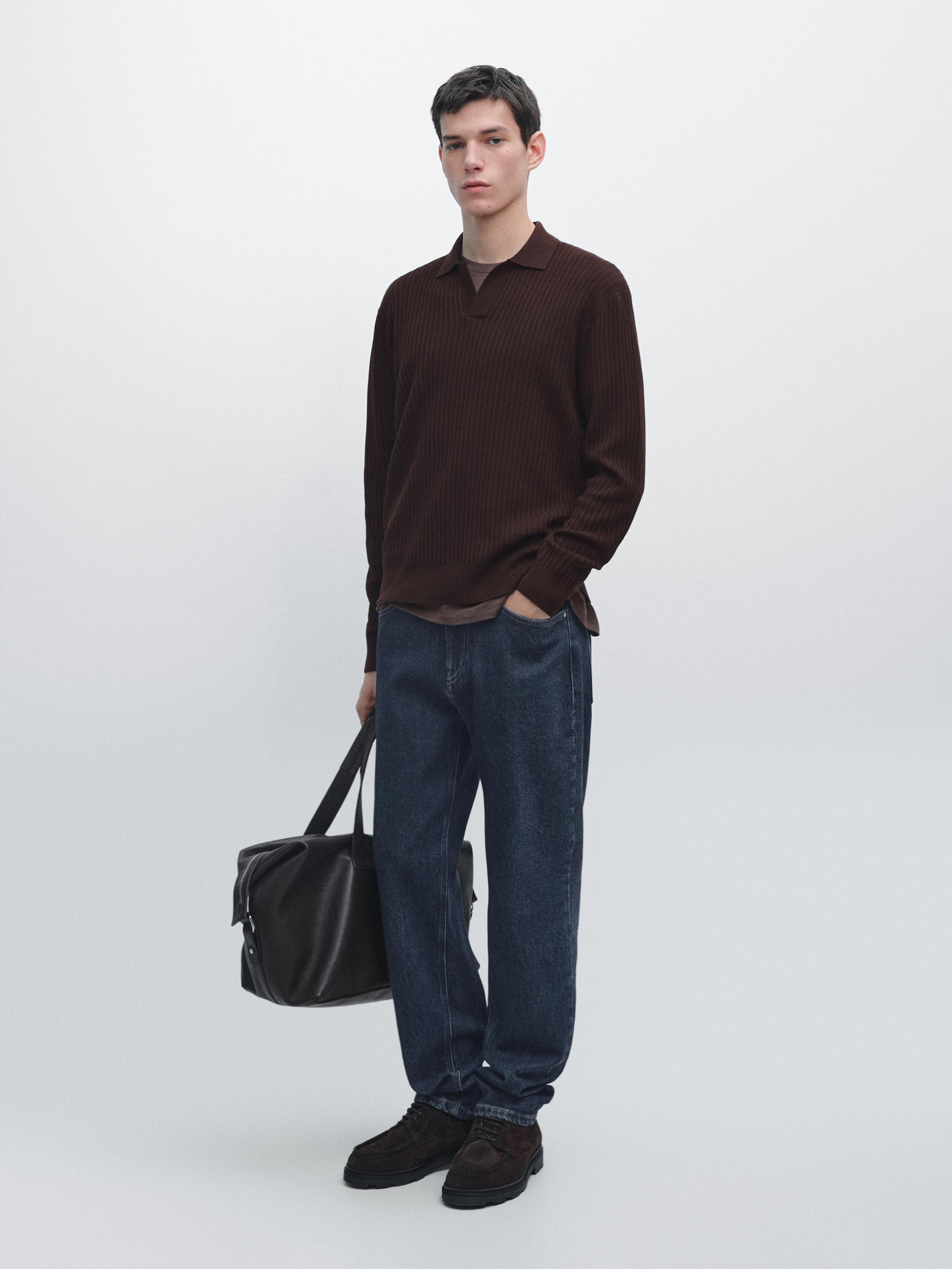 Вязаный свитер-поло из хлопковой смеси Massimo Dutti, burgundy
Вязаный свитер-поло из хлопковой смеси Massimo Dutti, burgundy