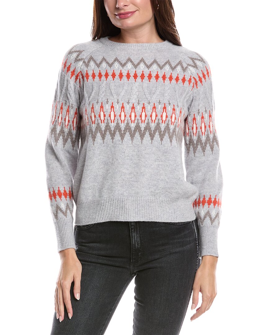 Форте Кашемир Свободный альпийский кашемировый свитер Forte Cashmere, серебряный мультиколор 
Форте Кашемир Свободный альпийский кашемировый свитер Forte Cashmere, серебряный мультиколор