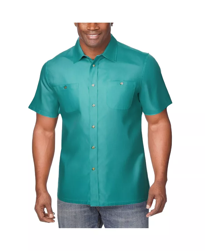 Мужская спортивная рубашка с коротким рукавом и карманом KingSize, синий 
Мужская спортивная рубашка с коротким рукавом и карманом KingSize, синий