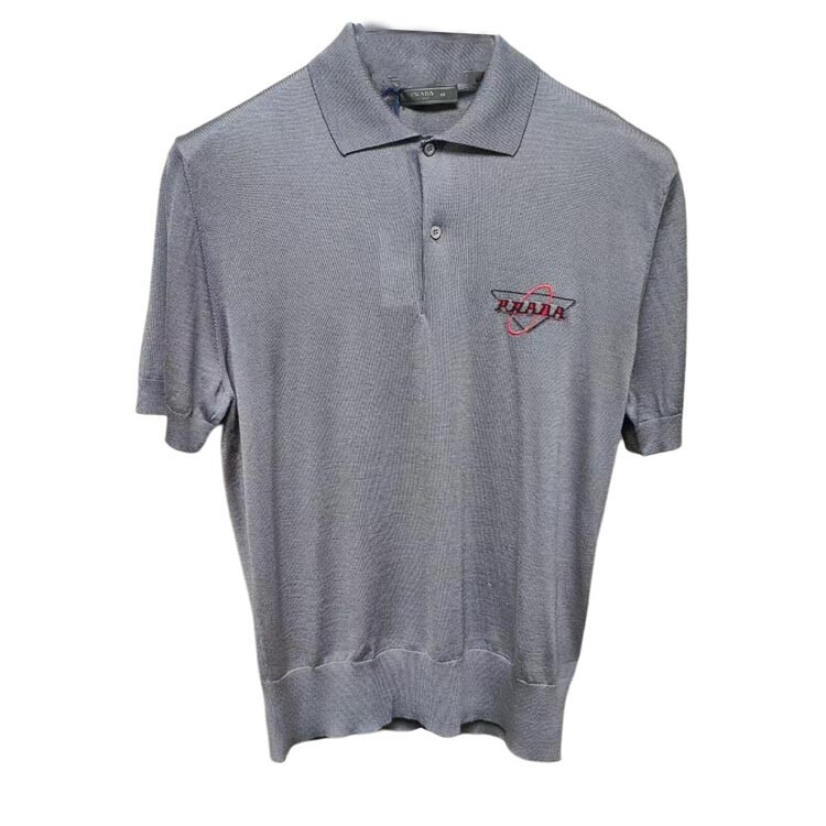Рубашка поло мужская серая Prada, серый 
Рубашка поло мужская серая Prada, серый