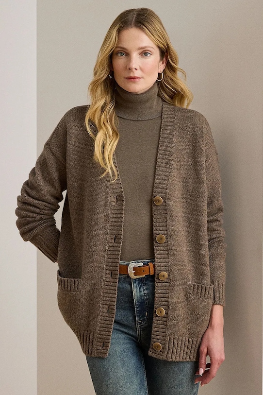 Кардиган с шерстью Lauren Ralph Lauren, коричневый
Кардиган с шерстью Lauren Ralph Lauren, коричневый