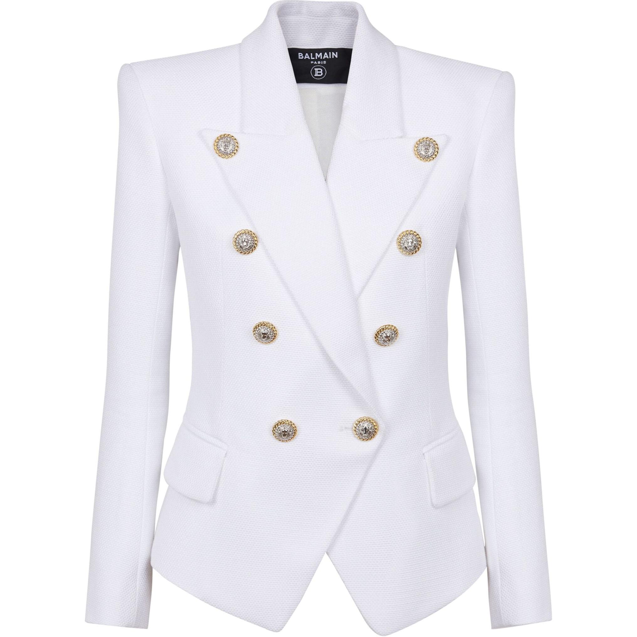 Двубортный приталенный блейзер BALMAIN, белый
Двубортный приталенный блейзер BALMAIN, белый
