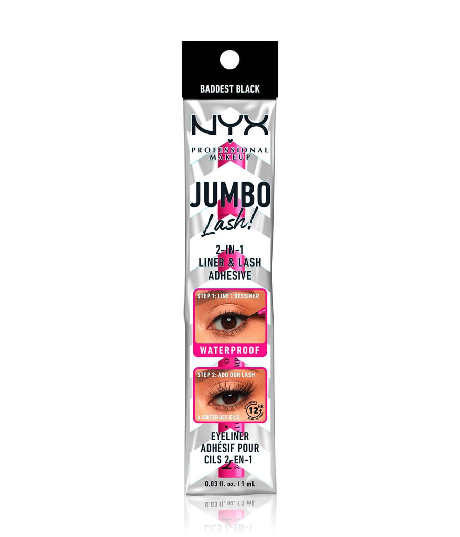 Подводка для глаз NYX Professional Makeup Jumbo Lash! 2-in-1 Liner & Lash Adhesive – Baddest Black, Nr. 1 - Baddest Black, 1 ml
Подводка для глаз NYX Professional Makeup Jumbo Lash! 2-in-1 Liner & Lash Adhesive – Baddest Black, Nr. 1 - Baddest Black, 1 ml