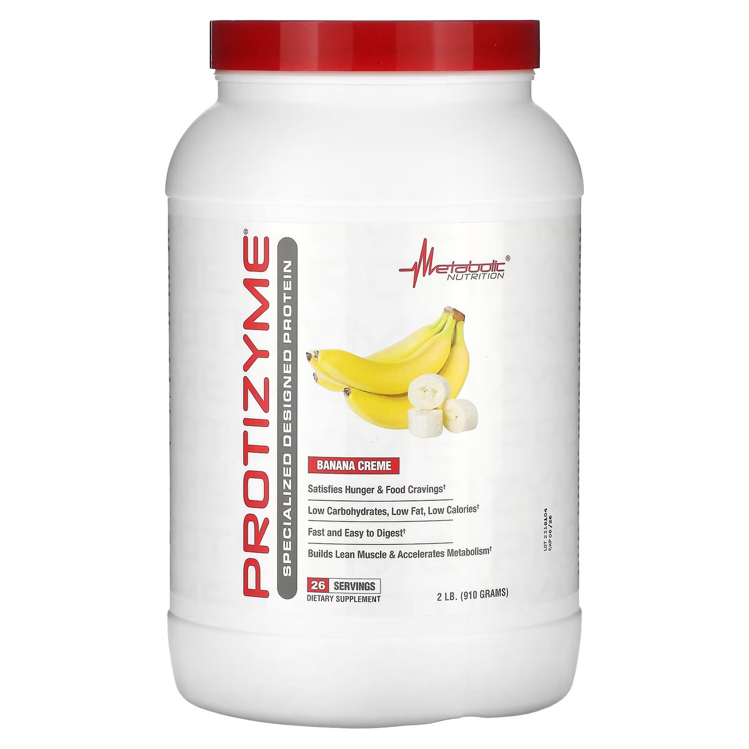 Protizyme, Протеин специальной разработки, банановый крем, 2 фунта (910 г) Metabolic Nutrition 
Protizyme, Протеин специальной разработки, банановый крем, 2 фунта (910 г) Metabolic Nutrition