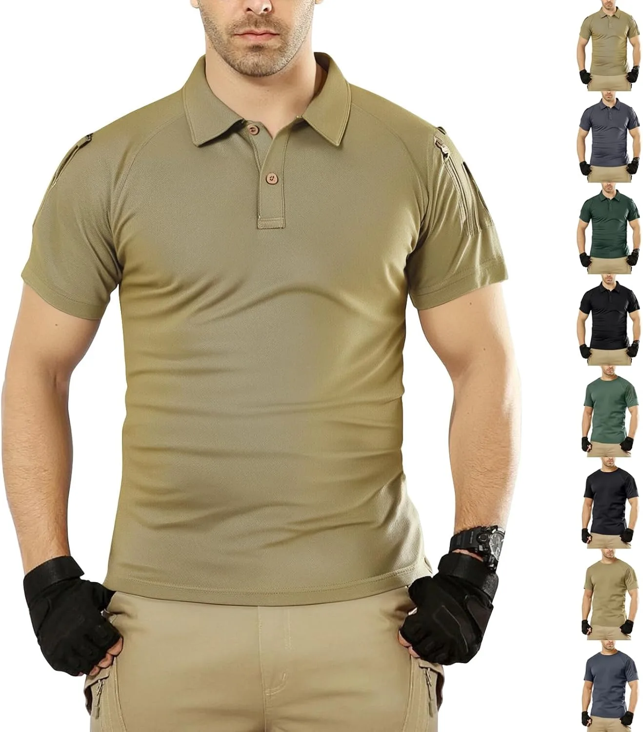 Тактическая поло для мужчин Slim Fit с коротким рукавом и карманами tobchonp
Тактическая поло для мужчин Slim Fit с коротким рукавом и карманами tobchonp