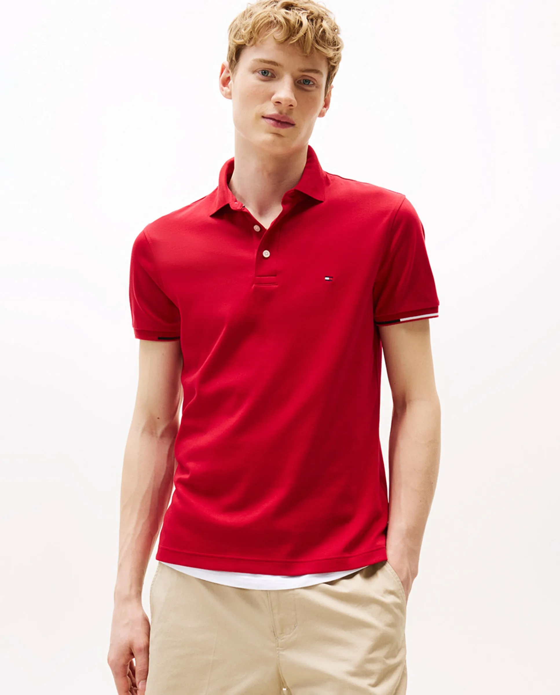 Мужская однотонная поло с коротким рукавом Tommy Hilfiger, красный
Мужская однотонная поло с коротким рукавом Tommy Hilfiger, красный