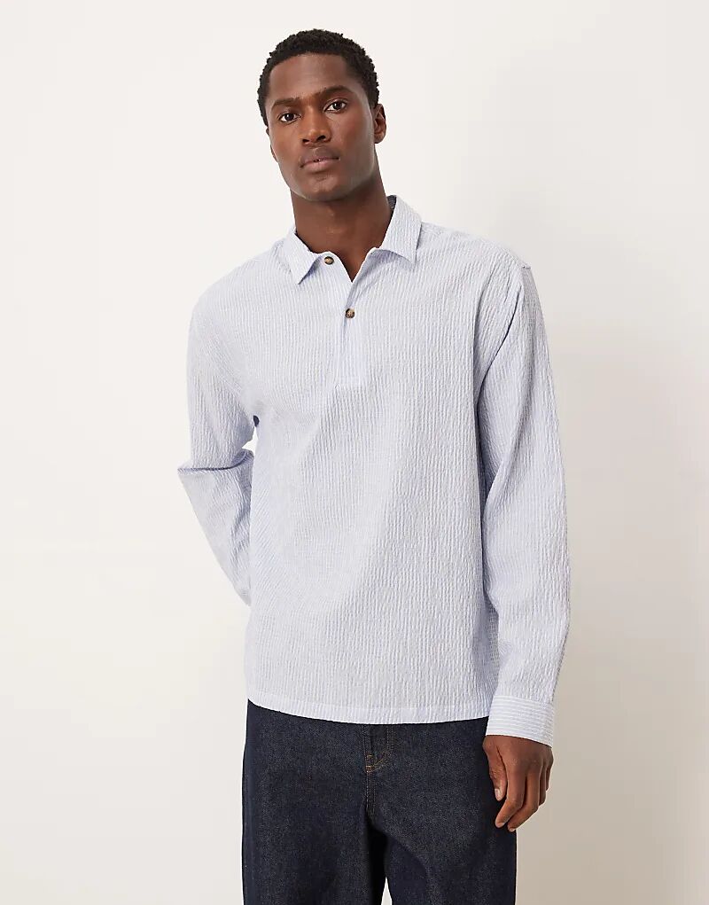 Свободная рубашка из сирсакера ASOS DESIGN в синюю полоску
Свободная рубашка из сирсакера ASOS DESIGN в синюю полоску